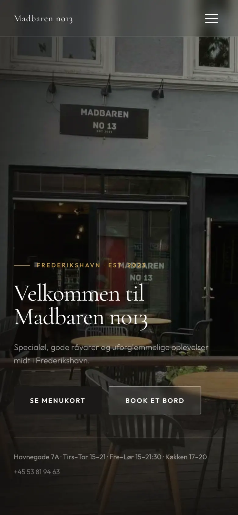 madbarenno13.dk vist på en telefon